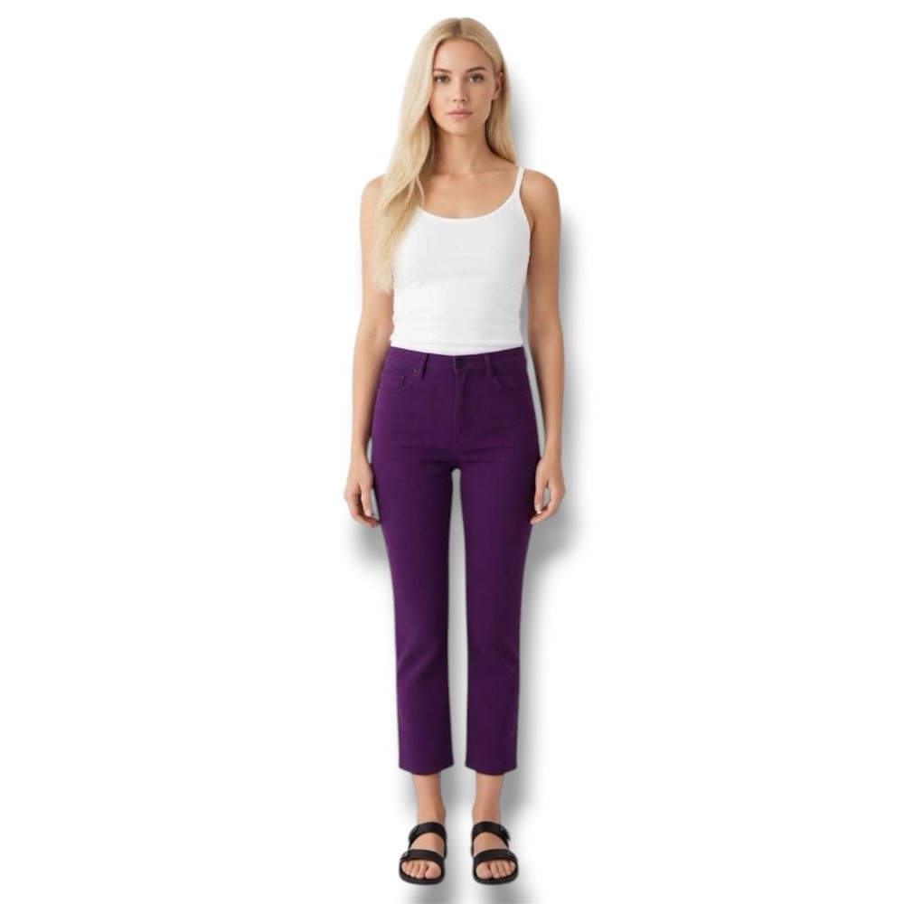 Lazy Oaf Purple Heart Denim Kick Flare Trousers Size 28 Unique Comfort Casual